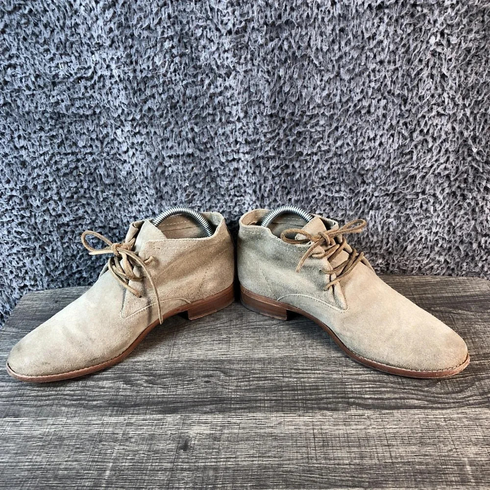 Frye Boots Mens Size 9.5 Beige Suede Chukka Ankle Leather Sole Dress Casual